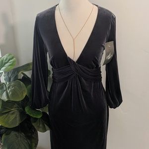 Laundry By Design Deep V Velvet Dress NWT